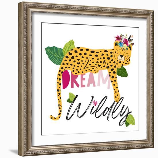 Dream Widly Cheetah-Jennifer McCully-Framed Art Print