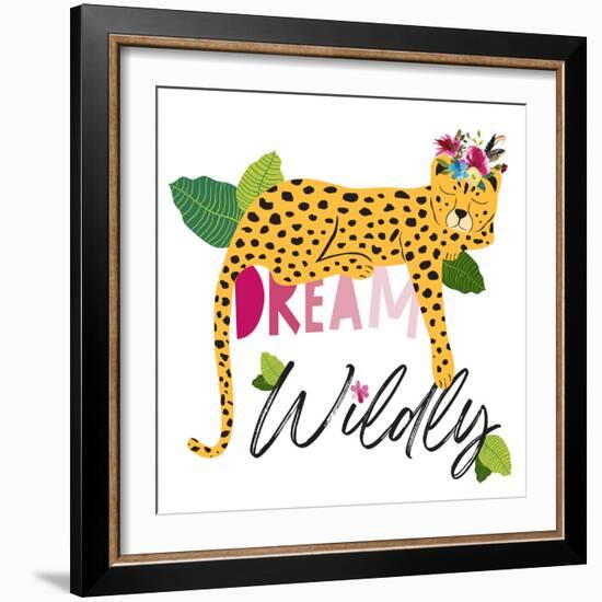 Dream Widly Cheetah-Jennifer McCully-Framed Art Print