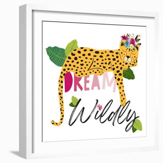 Dream Widly Cheetah-Jennifer McCully-Framed Art Print