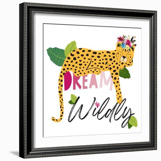 Dream Widly Cheetah-Jennifer McCully-Framed Art Print