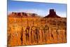 Dreamcatcher Monument West Mitten Butte Morning With Navajo Indian Crafts Utah-holbox-Mounted Art Print