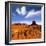 Dreamcatcher Monument West Mitten Butte Morning With Navajo Indian Crafts Utah-holbox-Framed Premium Giclee Print