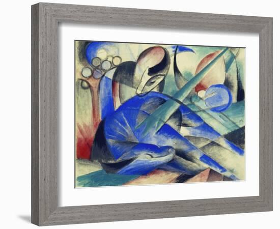 Dreaming Horse (Träumendes Pferd). 1913-Franz Marc-Framed Giclee Print