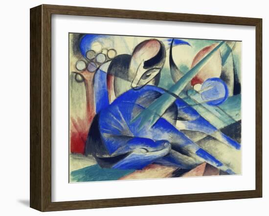 Dreaming Horse (Träumendes Pferd). 1913-Franz Marc-Framed Giclee Print