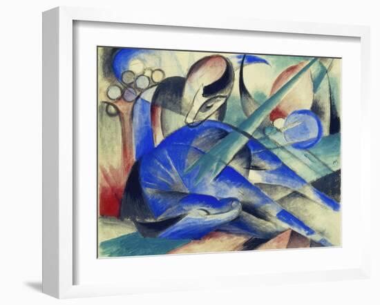 Dreaming Horse (Träumendes Pferd). 1913-Franz Marc-Framed Giclee Print