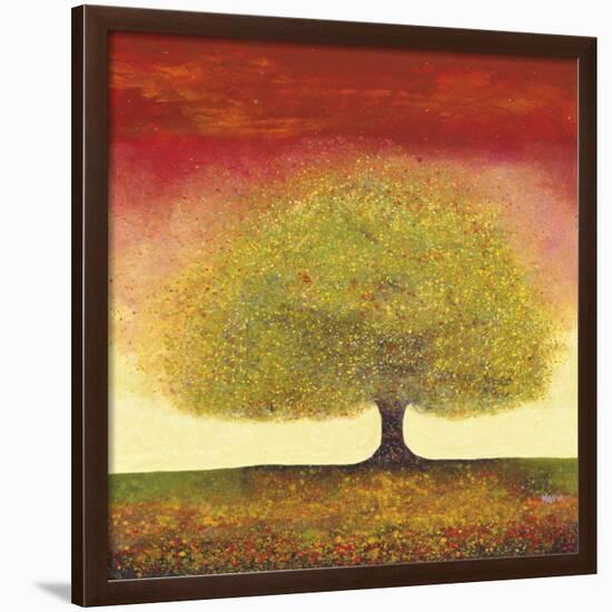 Dreaming Tree Red-Melissa Graves-Brown-Framed Art Print