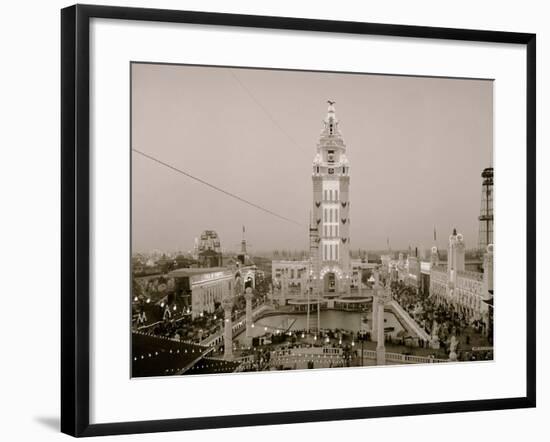 Dreamland at Twilight, Coney Island, N.Y.-null-Framed Photo