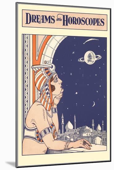 Dreams and Horoscopes, Stargazing Woman-null-Mounted Giclee Print