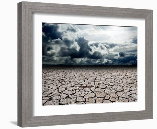 Dreamscape with Cracked Soil-carloscastilla-Framed Art Print