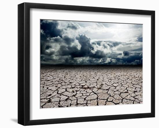 Dreamscape with Cracked Soil-carloscastilla-Framed Art Print