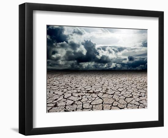 Dreamscape with Cracked Soil-carloscastilla-Framed Art Print