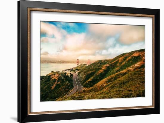 Dreamy Road Into San Francisco, Cloudscape at Golden Gate Bridge-Vincent James-Framed Photographic Print