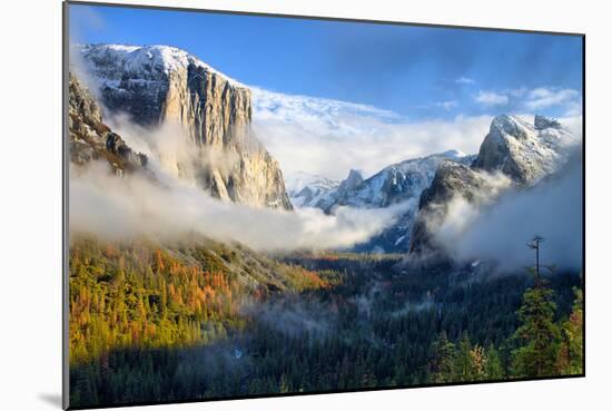 Dreamy Valley, Fog and Mist Yosemite National Park-Vincent James-Mounted Photographic Print