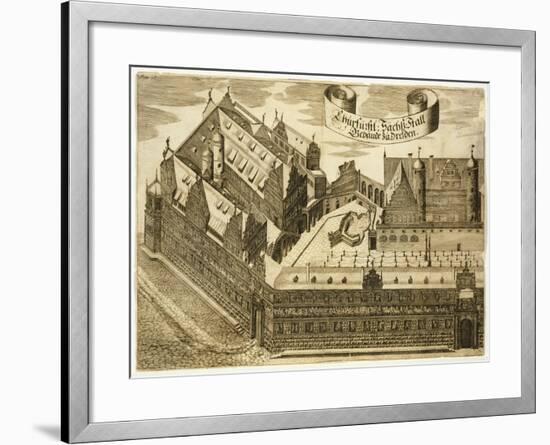 Dresden Castle, Germany 17th Century Print-null-Framed Giclee Print