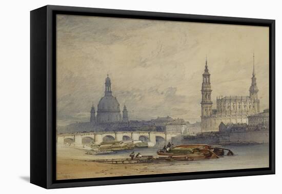 Dresden from the River Elbe, 1853-William Callow-Framed Premier Image Canvas
