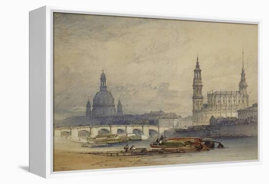 Dresden from the River Elbe, 1853-William Callow-Framed Premier Image Canvas