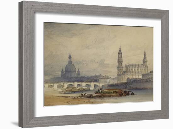 Dresden from the River Elbe, 1853-William Callow-Framed Giclee Print