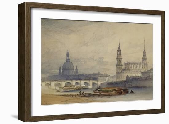 Dresden from the River Elbe, 1853-William Callow-Framed Giclee Print