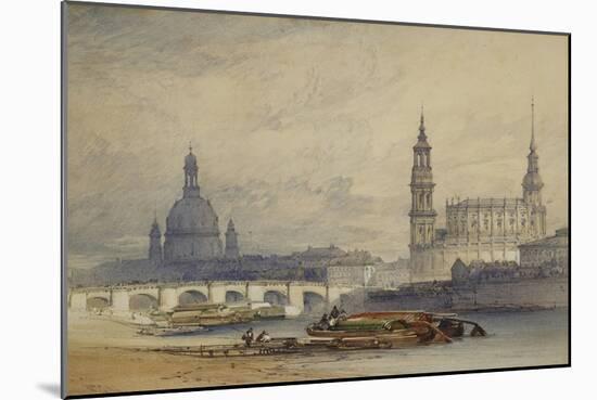 Dresden from the River Elbe, 1853-William Callow-Mounted Giclee Print