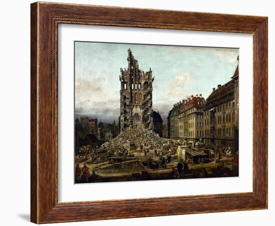 Dresden in ruins after Prussias invasion of Saxony in 1756.-Bernardo Bellotto-Framed Giclee Print