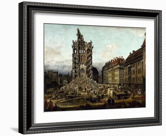 Dresden in ruins after Prussias invasion of Saxony in 1756.-Bernardo Bellotto-Framed Giclee Print