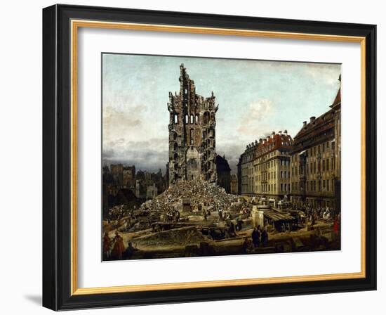 Dresden in ruins after Prussias invasion of Saxony in 1756.-Bernardo Bellotto-Framed Giclee Print