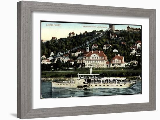 Dresden Loschwitz, Bergschwebebahn, Dampfer Karlsbad-null-Framed Giclee Print