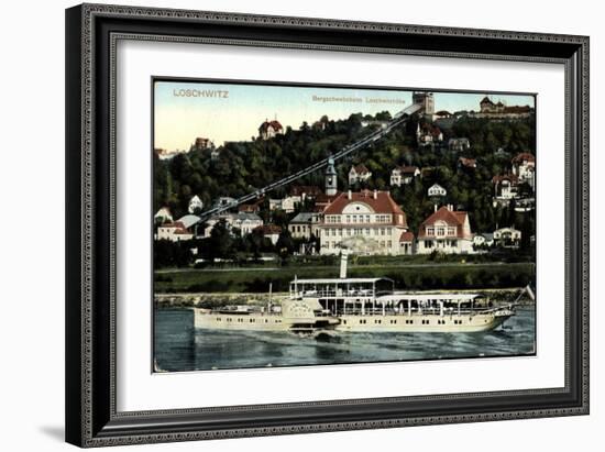 Dresden Loschwitz, Bergschwebebahn, Dampfer Karlsbad-null-Framed Giclee Print