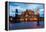 Dresden, Semperoper, King Johann Monument, Blue Hour-Catharina Lux-Framed Premier Image Canvas