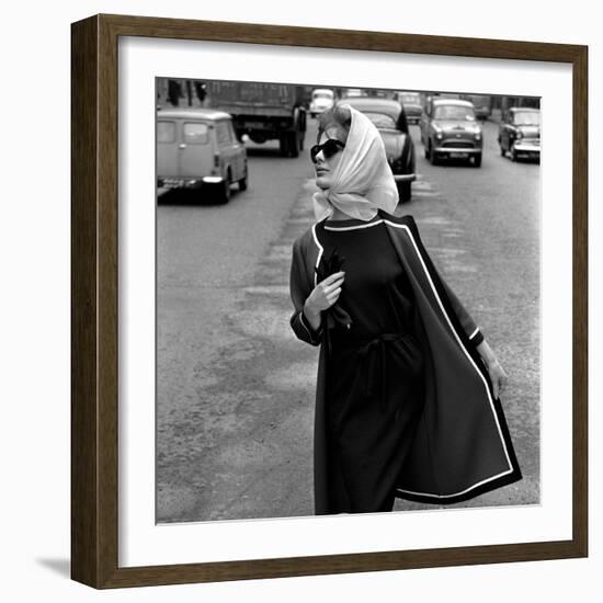 Dress and Jacket with White and Black Trim, 1960s-John French-Framed Giclee Print