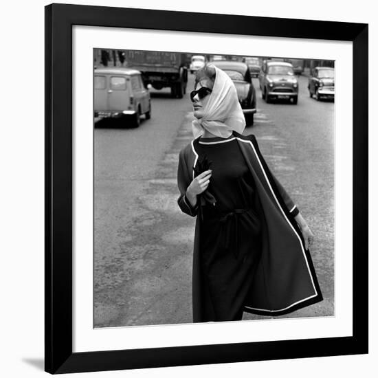 Dress and Jacket with White and Black Trim, 1960s-John French-Framed Giclee Print