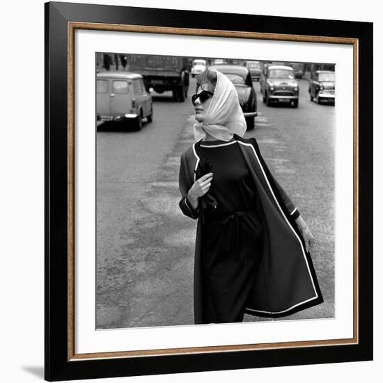 Dress and Jacket with White and Black Trim, 1960s-John French-Framed Giclee Print