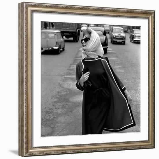 Dress and Jacket with White and Black Trim, 1960s-John French-Framed Giclee Print