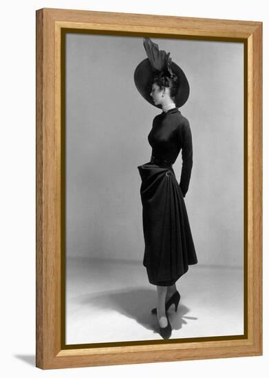Dress by Christian Dior, 1948 (New Look Style)-null-Framed Stretched Canvas