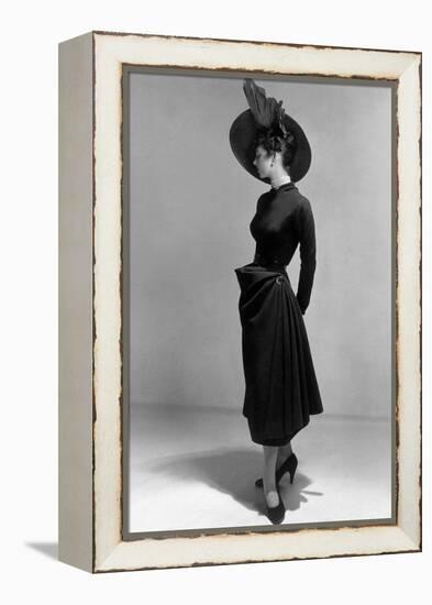 Dress by Christian Dior, 1948 (New Look Style)-null-Framed Stretched Canvas