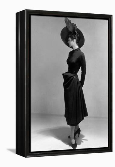 Dress by Christian Dior, 1948 (New Look Style)-null-Framed Stretched Canvas