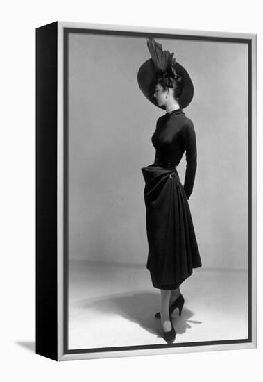 Dress by Christian Dior, 1948 (New Look Style)-null-Framed Stretched Canvas