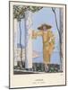 Dress by Worth-Georges Barbier-Mounted Art Print