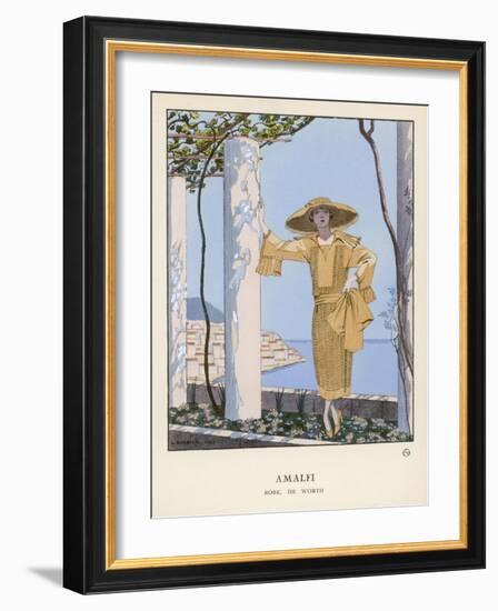 Dress by Worth-Georges Barbier-Framed Art Print