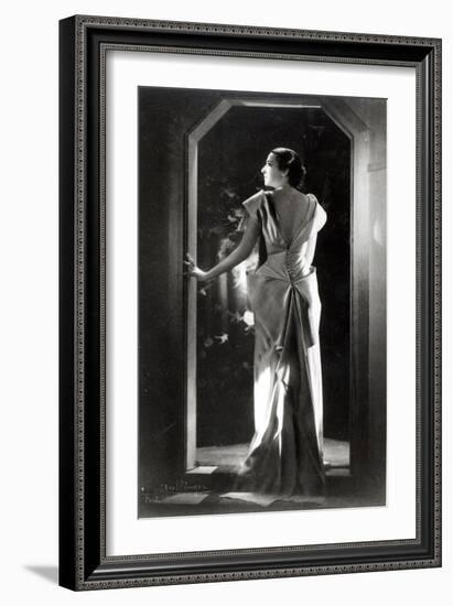 Dress Designed by Madeleine Vionnet (1876-1975) (B/W Photo)-Reutlinger Studio-Framed Giclee Print