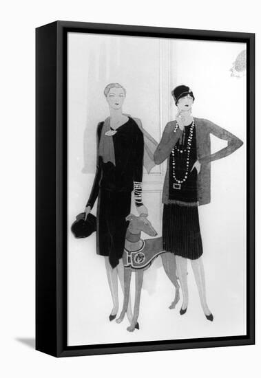 Dress Designs by Chanel, Illustration from 'Vogue' Magazine, 1 April, 1927-null-Framed Premier Image Canvas