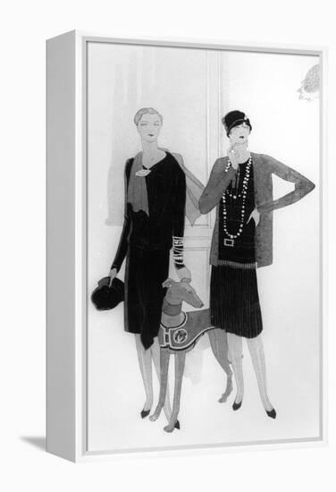 Dress Designs by Chanel, Illustration from 'Vogue' Magazine, 1 April, 1927-null-Framed Premier Image Canvas