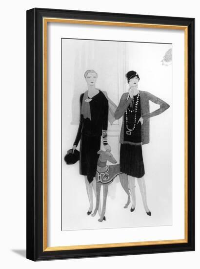 Dress Designs by Chanel, Illustration from 'Vogue' Magazine, 1 April, 1927-null-Framed Giclee Print