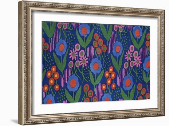 Dress Fabric, Block Printed Satin, France, 1919-null-Framed Giclee Print