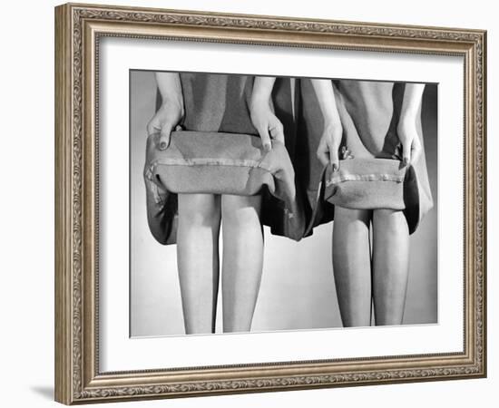 Dress Hemlines Displayed to Show Shorter Hem an Effort to Conserve Fabric During WWII-Nina Leen-Framed Photographic Print