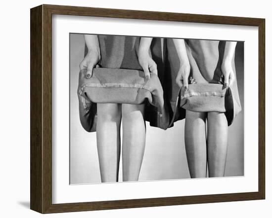 Dress Hemlines Displayed to Show Shorter Hem an Effort to Conserve Fabric During WWII-Nina Leen-Framed Photographic Print