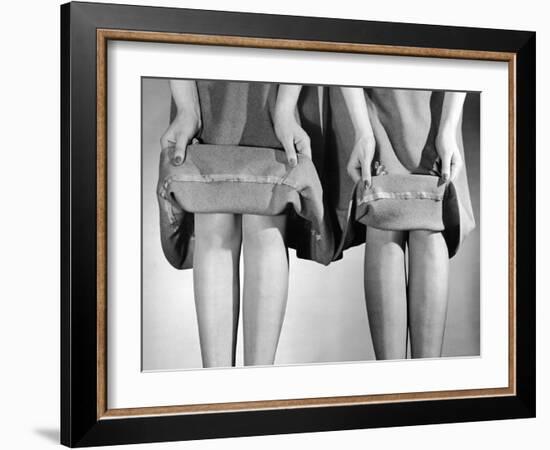 Dress Hemlines Displayed to Show Shorter Hem an Effort to Conserve Fabric During WWII-Nina Leen-Framed Photographic Print