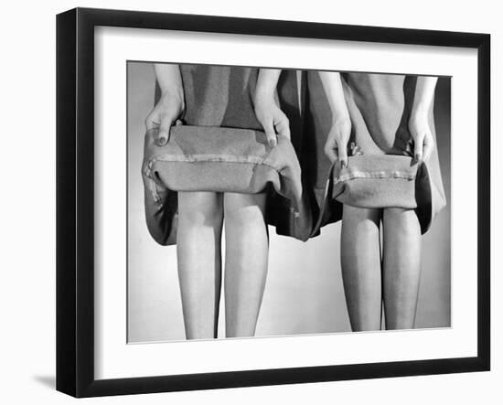 Dress Hemlines Displayed to Show Shorter Hem an Effort to Conserve Fabric During WWII-Nina Leen-Framed Photographic Print