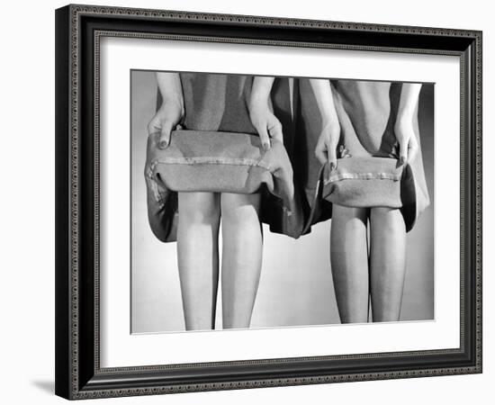 Dress Hemlines Displayed to Show Shorter Hem an Effort to Conserve Fabric During WWII-Nina Leen-Framed Photographic Print