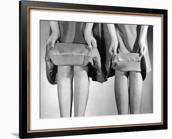 Dress Hemlines Displayed to Show Shorter Hem an Effort to Conserve Fabric During WWII-Nina Leen-Framed Photographic Print